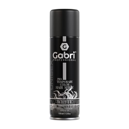 Gabri Color Spray 150ml - Haarfarbspray - Haarfarbe zum Aufsprühen - Pro Temporary Hair Colour Spray (White, 150 ml (1er Pack)) von G Gabri