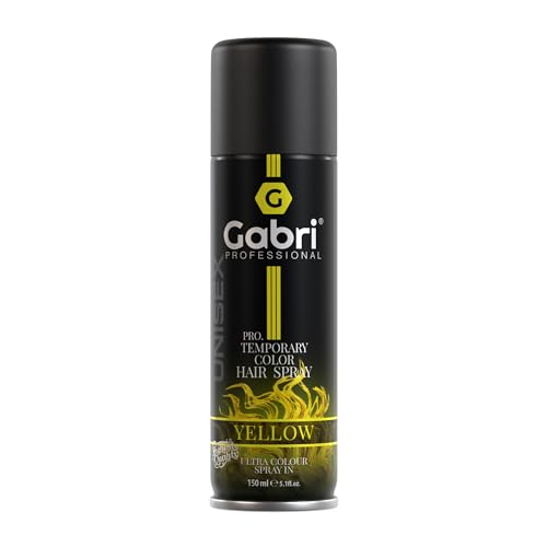 Gabri Color Spray 150ml - Haarfarbspray - Haarfarbe zum Aufsprühen - Pro Temporary Hair Colour Spray (Yellow, 150 ml (1er Pack)) von G Gabri