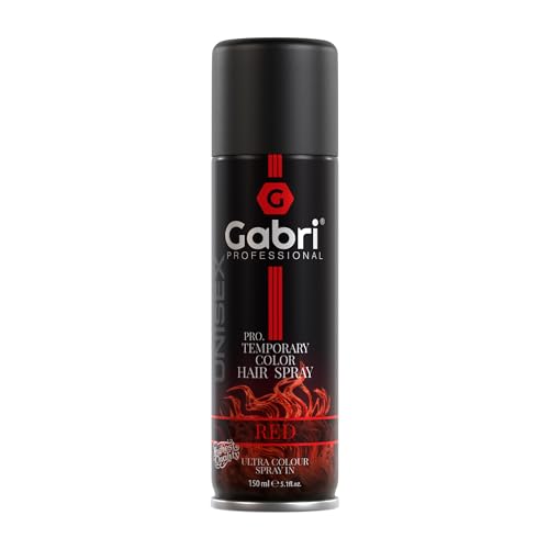 Gabri Color Spray 150ml - Haarfarbspray - Haarfarbe zum Aufsprühen - Pro Temporary Hair Colour Spray (Red, 150 ml (1er Pack)) von G Gabri