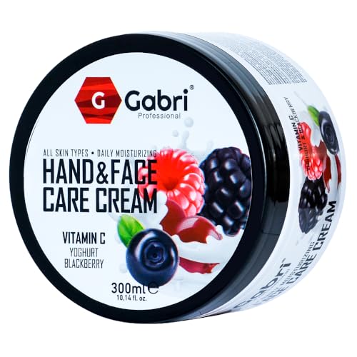 Gabri JOGHURT & BLACKBERRY Hand & Face Care Cream - Joghurt & Brombeere Hand & Gesichtspflege Creme mit Vitamin C – 300ml (1 Stück) (Joghurt & Brombeere) von G Gabri