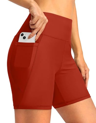 G Gradual Damen-Badehose mit hoher Taille, 15,2 cm, Bauchkontrolle, schnell trocknend, Badehose für Frauen mit Panty-Taschen, Rot/Ausflug, einfarbig (Getaway Solids), 3X-Large von G Gradual