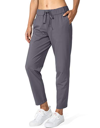 G Gradual Damen Hose mit tiefen Taschen 7/8 Stretch Sweatpants für Frauen Athletic Golf Lounge Arbeit, GRAU, S von G Gradual