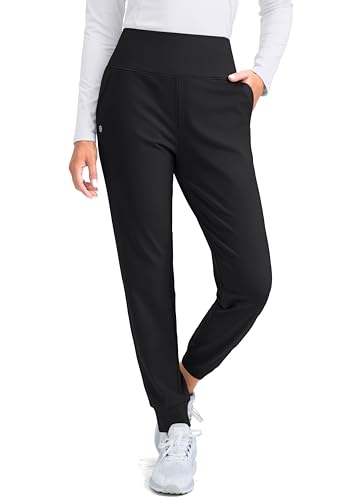 G Gradual Damen-Jogginghose mit Fleece-Futter, hohe Taille, wasserabweisend, Thermo-Wanderhose, kaltes Wetter, Sweathose mit Taschen, Schwarz, M von G Gradual