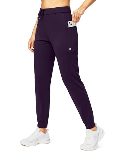 G Gradual Damen-Jogginghose mit Reißverschlusstaschen, Stretch, konisch, athletische Jogginghose für Damen, Lounge, Joggen, Workout, Vintage Lila, M von G Gradual