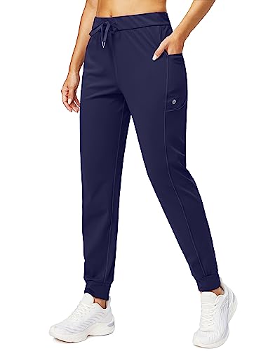 G Gradual Damen-Jogginghose mit Reißverschlusstaschen, Stretch, zulaufend, athletisch, Jogging, Workout, navy, Groß von G Gradual