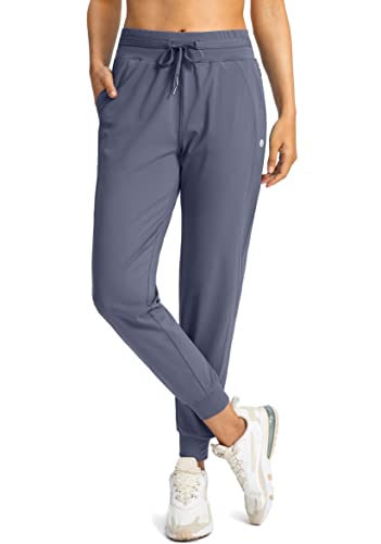 G Gradual Damen-Jogginghose mit Reißverschlusstaschen, hohe Taille, sportlich, konisch, Sweatpants für Damen, Workout, Lounge, dusty blue, M von G Gradual