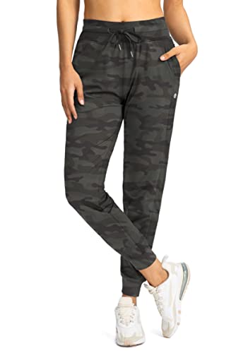 G Gradual Damen-Jogginghose mit Reißverschlusstaschen, hohe Taille, athletisch, konische Sweathose für Frauen, Workout, Lounge, Green Camo, M von G Gradual