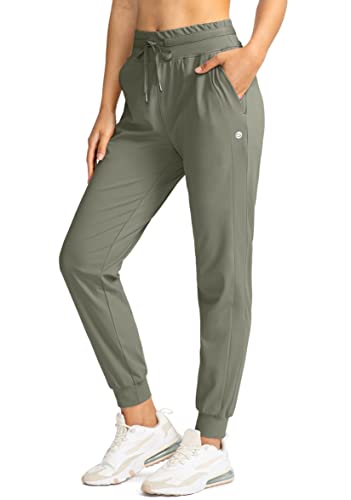 G Gradual Damen-Jogginghose mit Reißverschlusstaschen, hohe Taille, sportlich, konisch, Sweatpants für Damen, Workout, Lounge, Salbeigrün, S von G Gradual