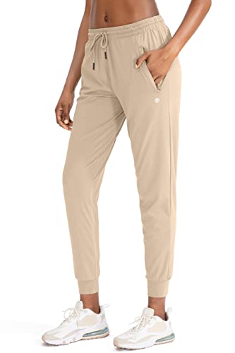 G Gradual Damen Jogginghose mit Reißverschlusstaschen Tapered Running Sweatpants für Frauen Lounge, Joggen, Khaki, X-Klein von G Gradual