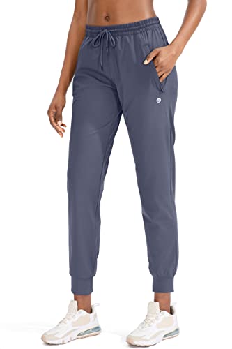 G Gradual Damen Jogginghose mit Reißverschlusstaschen Tapered Running Sweatpants für Frauen Lounge, Joggen, dusty blue, Groß von G Gradual