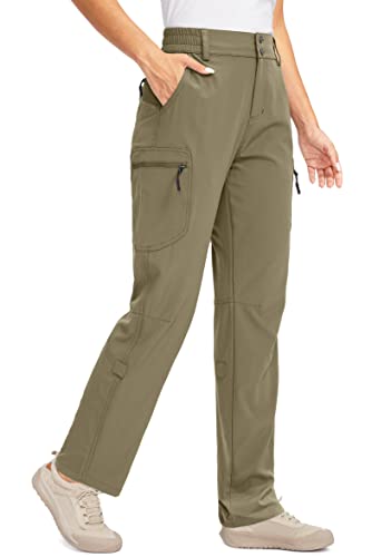 G Gradual Damen-Wanderhose, wandelbar, leicht, schnell trocknend, Stretch-Cargohose, Reise-Camping-Taschen, Dusty Khaki, Groß von G Gradual