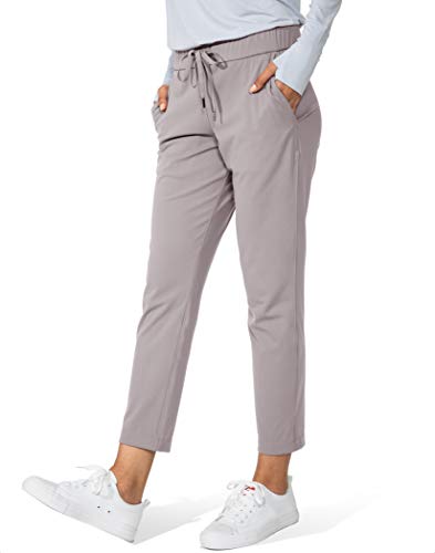 G Gradual Damenhose mit tiefen Taschen, 7/8 Stretch, Knöchel, Sweatpants für Golf, Athletik, Lounge, Reisen, Arbeit, Dusty Grey, M von G Gradual