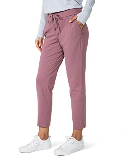 G Gradual Damenhose mit tiefen Taschen, 7/8-Stretch-Sweathose für Damen, athletisch, Golf, Lounge, Reisen, Arbeit, Pink, Groß von G Gradual