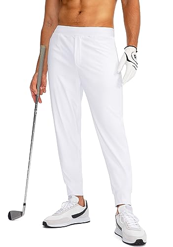 G Gradual Herren-Golf-Jogginghose mit Reißverschlusstaschen, Stretch-Jogginghose, schmale Passform, Trainingshose für Herren, Arbeit und Laufen, White, 3XL von G Gradual