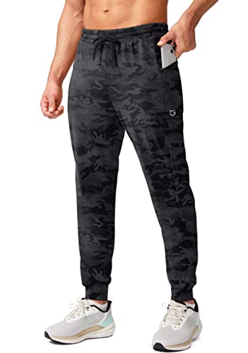 G Gradual Herren Jogginghose mit Reißverschlusstaschen, Schwarz-Camo, X-Groß von G Gradual