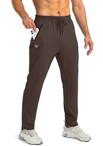 G Gradual Herren-Jogginghose mit Reißverschlusstaschen, konische Jogginghose für Herren, sportliche Hose für Workout, Joggen, Laufen, braun, X-Groß von G Gradual