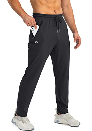 G Gradual Herren-Jogginghose mit Reißverschlusstaschen, konische Jogginghose für Herren, sportliche Hose für Workout, Joggen, Laufen, schwarz, Groß von G Gradual