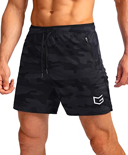 G Gradual Herren Laufshorts mit Reißverschlusstaschen, grau, Mittel von G Gradual