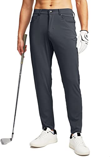 G Gradual Herren-Stretch-Golfhose mit 6 Taschen, schmale Passform, Anzughose für Herren, Reisen, Freizeit, Arbeit, grau dunkel, 3XL von G Gradual