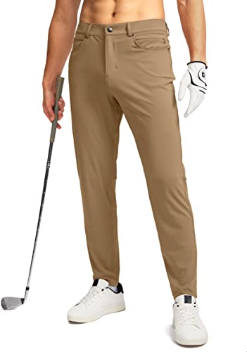 G Gradual Herren Stretch Golfhose mit 6 Taschen Slim Fit Kleid Hose für Herren Reisen Freizeit Arbeit, Dunkles Khaki, XXL von G Gradual