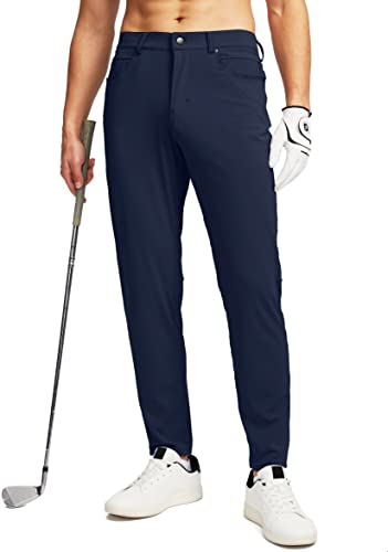 G Gradual Herren Stretch Golfhose mit 6 Taschen Slim Fit Kleid Hose für Herren Reisen Freizeit Arbeit, Marineblau, 3XL von G Gradual