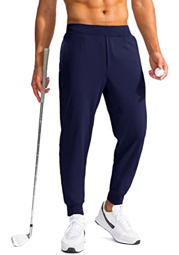 G Gradual Herren-Golf-Jogginghose mit Reißverschlusstaschen, Stretch-Sweathose, schmale Passform, Trainingshose für Herren, Arbeit, Laufen, Navy, 34-37 von G Gradual