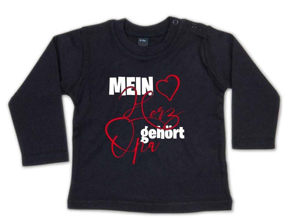 G-graphics Longsleeve Mein Herz gehört Opa Baby Sweater, Baby Longsleeve T, mit Spruch / Sprüche, mit Print / Aufdruck, Geschenk zu jedem Anlass von G-graphics