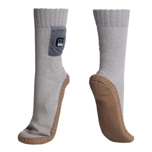 G-HEAT Beheizbare Hausschuhe mit Akku – Ultraweiche & Rutschfeste Beheizbare Pantoffeln | Bis zu 7 Std. Laufzeit | Elektrischer Fußwärmer für kalte Füße. Komfort und Wärme im Winter - 40/45 von G-HEAT