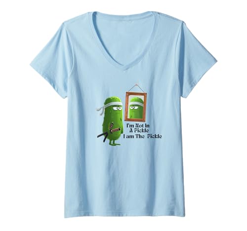 Damen Ich Bin Nicht in Einer Essiggurke, ich Bin die Gurke T-Shirt mit V-Ausschnitt von G Hall Marketing