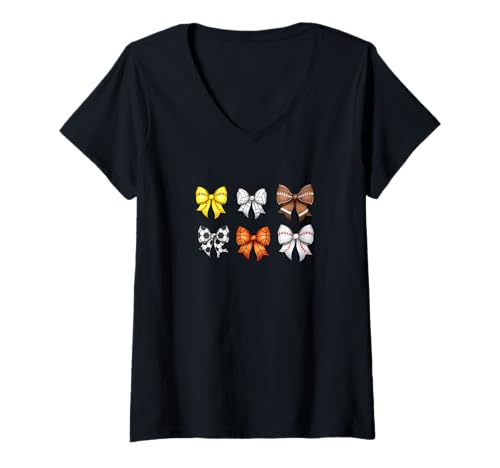 Damen Sport Kokette Schleifen T-Shirt mit V-Ausschnitt Damen Sport Kokette Schleifen T-Shirt mit V-Ausschnitt von G Hall Marketing