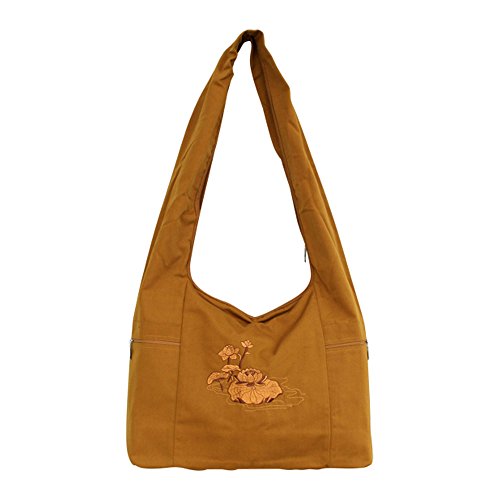 G-LIKE Buddhistische Tragetasche Schulter Stofftasche - Religiöse Arhat Luohan Umhängetasche Shaolin Tempel Kung Fu Buddhist Mönch Meditation Zubehör Gestickt Beutel für Damen Herren von G-LIKE