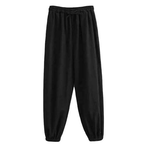 G-LIKE Casual Herren Freizeithose Sommerhose - Lose Haremhose Weite Hosenbeine Elastische Taille Knickerbocker Trainingshose Bloomers Frühling Herbst Baumwolle Leinen Hose für Männer von G-LIKE