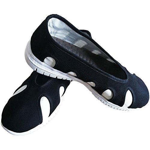G-LIKE Chinesische Buddhistische Mönch Schuhe - Buddhisten Schuhe Wushu Kung Fu Tai Chi Shaolin Qi Gong Trainer Kampfkunst Wing Chun Slipper und Sneaker Schuhe mit Gummisohle (41 EU, Weiβ) von G-LIKE