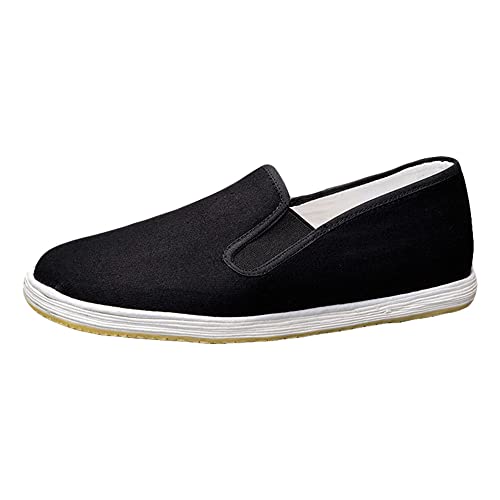 G-LIKE Chinesische Kampfkunst Baumwolle Stoffschuhe - Traditionelle Handgefertigte Herren Damen Freizeitschuhe Hausschuhe Kung Fu Tai Chi Flache Schuhe Casual Slipper Sneaker – TPR Sohle (Numeric_39) von G-LIKE