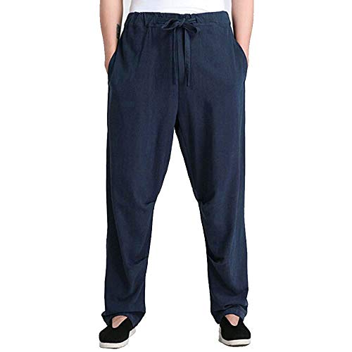 G-LIKE Herren Martial Arts Hose Kung Fu Baumwollhose (blau, 2XL) von G-LIKE