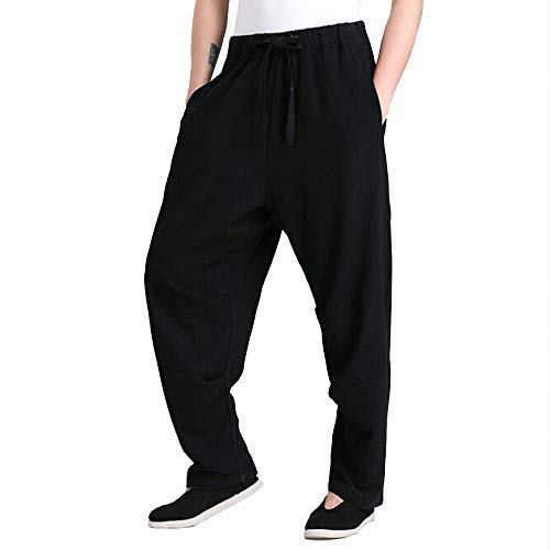 G-LIKE Herren Martial Arts Hose Kung Fu Baumwollhose (schwarz, L) von G-LIKE