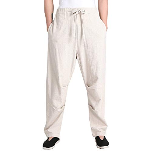 G-LIKE Herren Martial Arts Hose Kung Fu Baumwollhose (weiß, 2XL) von G-LIKE