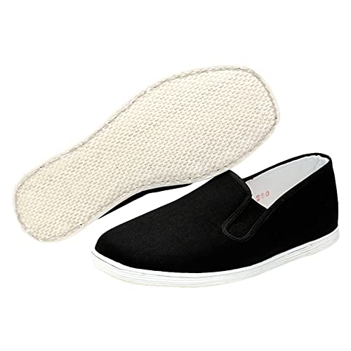 G-LIKE Kampfkunst Chinesische Peking Stoffschuhe - Traditionelle Handgefertigte Herren Damen Freizeitschuhe Hausschuhe Kung Fu Tai Chi Flache Schuhe Casual Slipper Sneaker – Baumwolle (Numeric_46) von G-LIKE