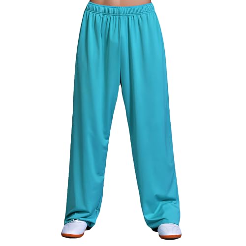 Kung Fu Training Hosen - Chinesische Kampfkunst Tai Chi Kung Fu Wing Chun Shaolin Yoga Knickerbocker Graziöse Lockere Weite Beine Trainingshosen Bloomers Unisex für Männer Frauen (Blau, XL) von G-LIKE