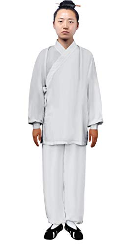 G-LIKE Tai Chi Uniform Kleidung - Qi Gong Kampfkunst Wing Chun Shaolin Kung Fu Training Dao Bekleidung - Hanf (Hellgrau, M) von G-LIKE