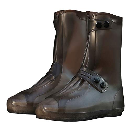 G-LIKE Wasserdicht Rutschfest Schuhbezug Zubehör - Outdoor Regen Schutz Ausrüstung Verschleißfest Stiefel Schuhüberzug Weich Faltbar Dichte Sohle Passform für Damen Herren (3XL, Braun (Hochstiefel)) von G-LIKE