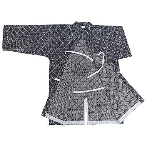 G-LIKE Herren Kendo Kampfkunst Uniform - Traditionelle Japanische Kampfkunst Kendogi Aikido Karate Ninja Training Kleidung Keikogi Karos Oberhemd Jacke für Männer Frauen - Baumwolle (Dunkelblau, XXL) von G-LIKE