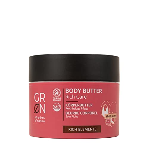 G R N shades of nature [GRÜN] Biokosmetik Körperbutter Reichhaltige Pflege - Bio-Sheabutter - für anspruchsvolle, reife Haut - schmilzt beim Auftragen - vegan - 200 ml von G R N shades of nature