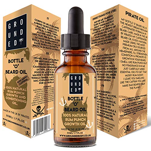 Premium Bartöl & Bartwuchsmittel für Männer mit Koffein & Rum Punch Duft – Bottle 'O' Beard Oil – Bartpflege Öl & Bart Conditioner mit pflegendem Arganöl, Jojobaöl, Rizinusöl & Macadamiaöl Premium Bartöl & Bartwuchsmittel für Männer mit Koffein & Rum Punch Duft – Bottle 'O' Beard Oil – Bartpflege Öl & Bart Conditioner mit pflegendem Arganöl, Jojobaöl, Rizinusöl & Macadamiaöl von G R O U N D E D COFFEE SCRUB