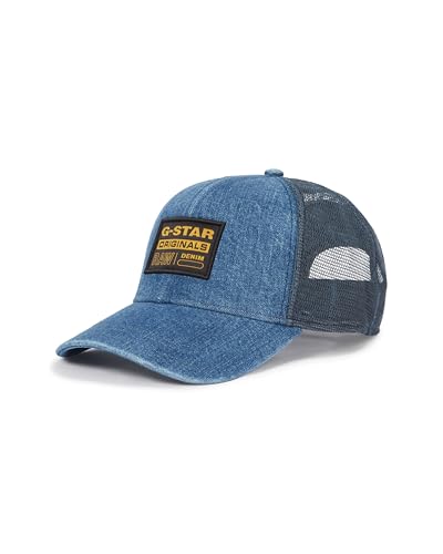 G-STAR Men's Denim Embro Trucker Baseball Cap, Mehrfarben (Faded Ocean Wave D21247-D930-H491), Einheitsgröße von G-Star Raw