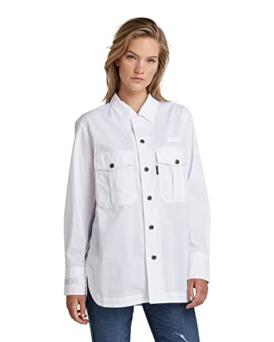 G-STAR RAW Damen Officer Boyfriend Hemd, Weiß (white D21104-4481-110), L von G-STAR RAW