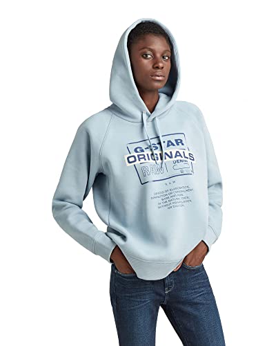 G-STAR RAW Damen Originals Loose Hooded Sweatshirt, Blau (lake D21249-A971-813), S von G-STAR RAW