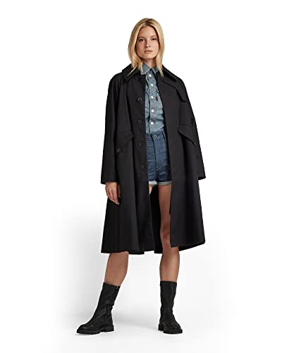 G-STAR RAW Damen Rider Trenchcoat, Schwarz (dk black D21009-A501-6484), L von G-STAR RAW