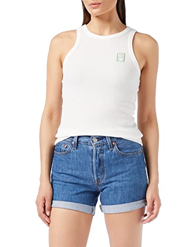 G-STAR RAW, Damen Waffle Slim Tanktop, Weiß (milk C983-111), L von G-STAR RAW