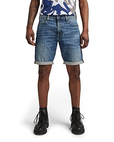 G-STAR RAW Herren 3301 Slim Denim Shorts, Blau (faded cascade D17418-C051-C606), 35 von G-STAR RAW